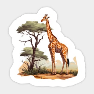 Watercolor Giraffe Sticker